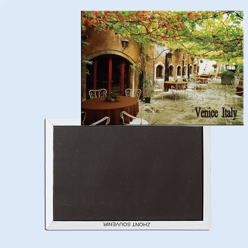 

Dining Alfresco, Venice, Italy, Magnetic Refrigerator Affixed With Tourist Souvenirs Home Accessories 24899