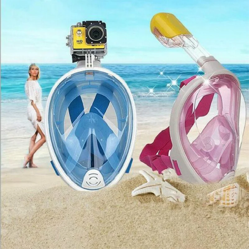 2018 Full dry Diving Mask Underwater Scuba Anti Fog Face Snorkeling Set waterproof Respiratory masks Dive Equipment | Спорт и