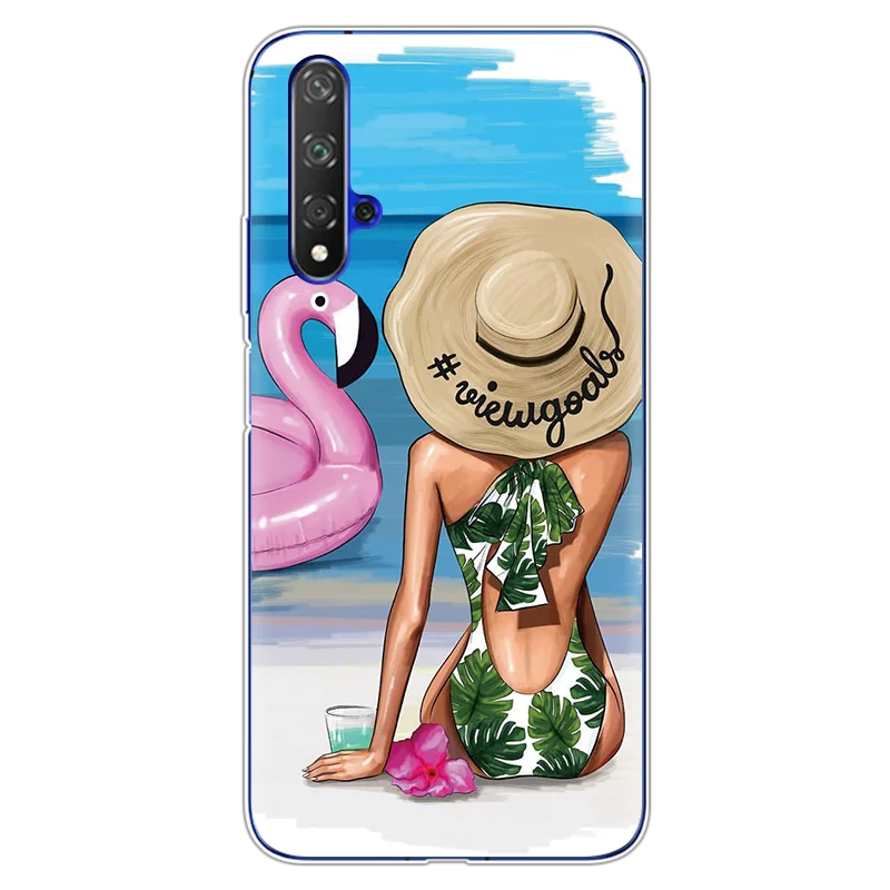 0chuonia Модные черно-коричневые накладки для мамы и дочки, для huawei Honor 20, чехол s 6,2", мягкие чехлы из ТПУ для huawei Honor 20 Pro, чехол - Цвет: 0chuonia