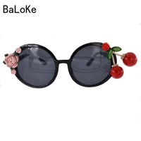 baroque black sunglasses women summer beach sunglasses lovely cherry oversize women fashion round sunglasses