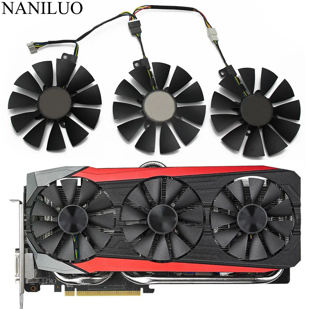 

Кулер PLD09210S12HH PLD09210S12M для ASUS STRIX GTX980TI RX480/580 R9 390X/R9 390 GTX 1060 GTX1070 1070Ti 1080Ti игровой, 87 мм