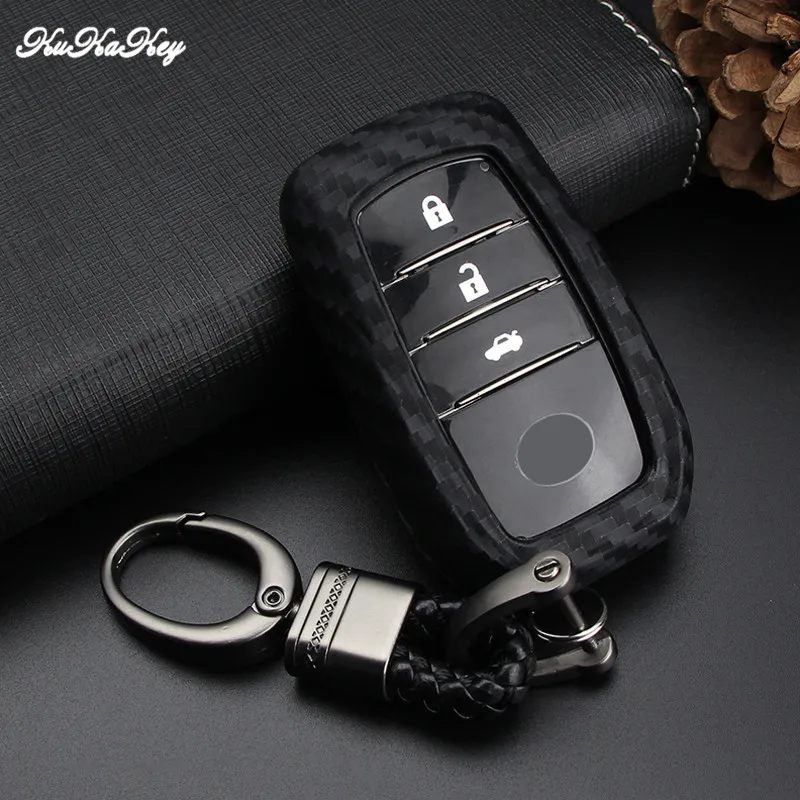Автомобильный ключ чехол для ключей Toyota Rav4 Chr Auris Camry Aygo Yaris Corolla Avensis Prius Vitz Prado 2018 2017