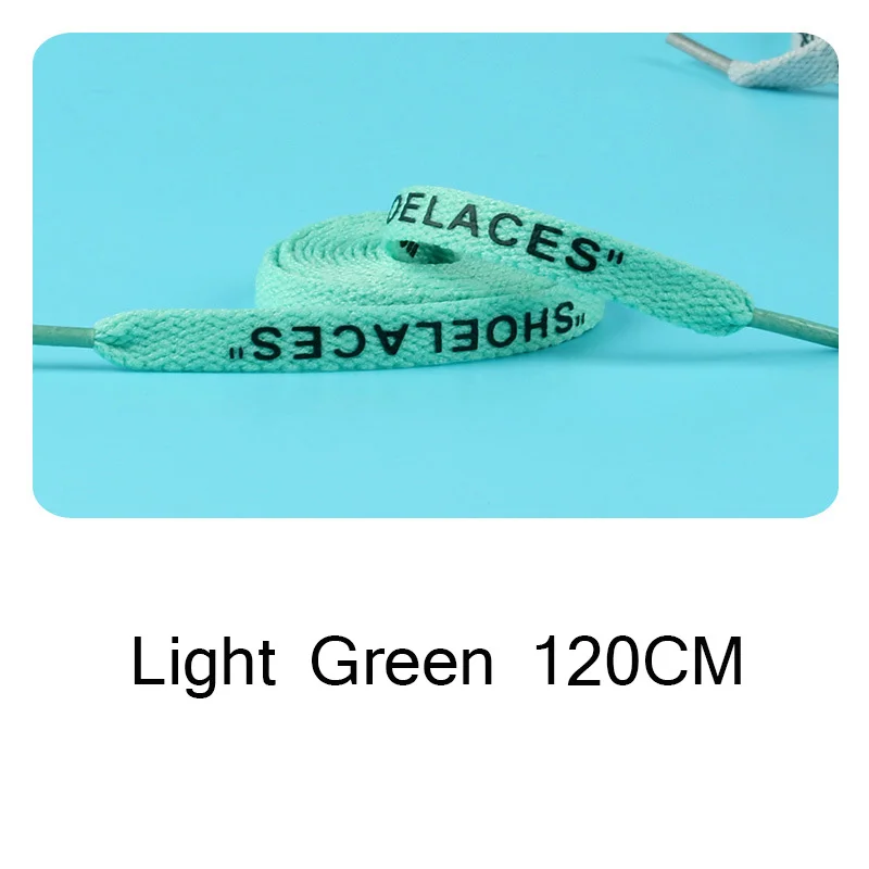 Light Green 120cm 1 пар/лот шнурки благородные круглые трубки упаковка печать шнурки буквы кроссовки белые туфли кружева плоские шнурки офсетные - Цвет: Light Green 120cm