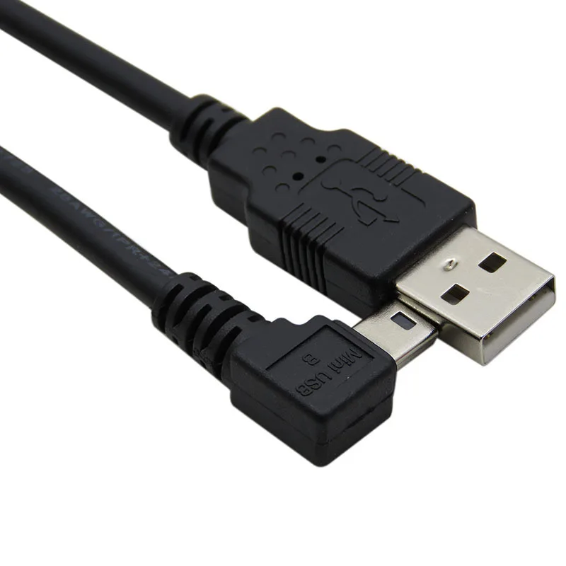 90 градусов левый угловой мини USB Тип B штекер к 2 0 Дата кабель для MP3 MP4 жесткого