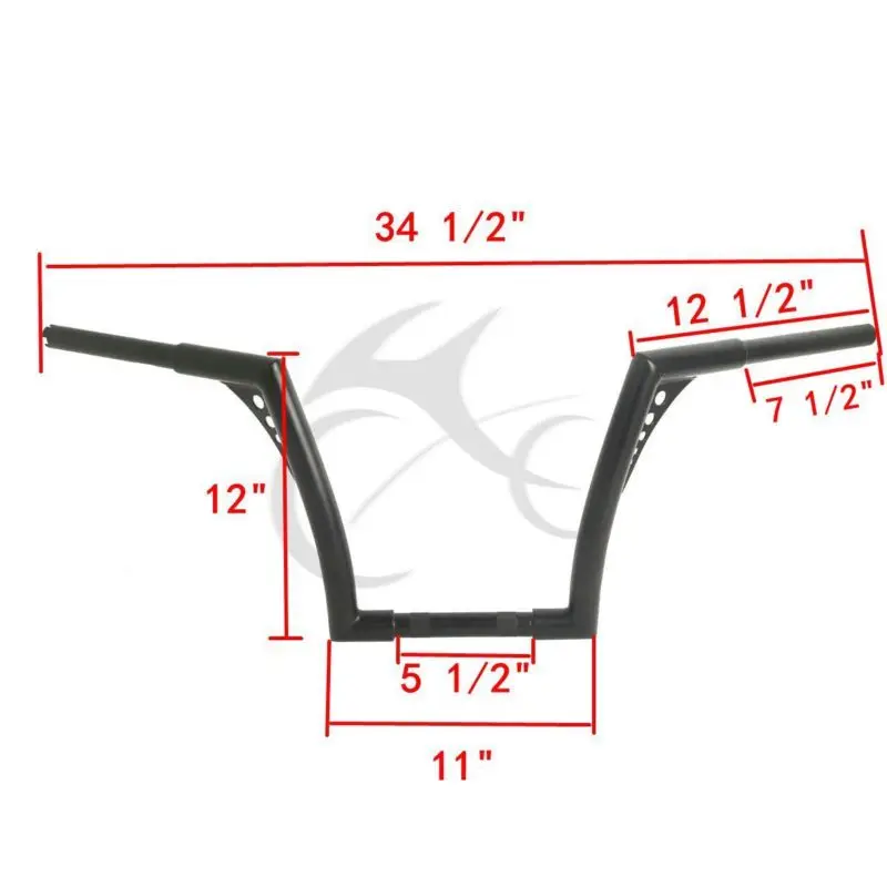 Пользовательские 1-1/" 12" Rise Ape вешалки руль для Harley Softail FLST FXST Sportster XL 1200 883