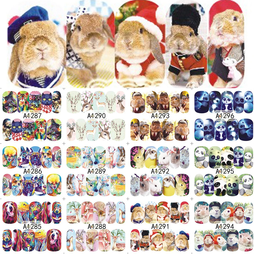 Новинка 2018 40 листов наклейки для дизайна ногтей ветряная мельница/бабочка/кошка