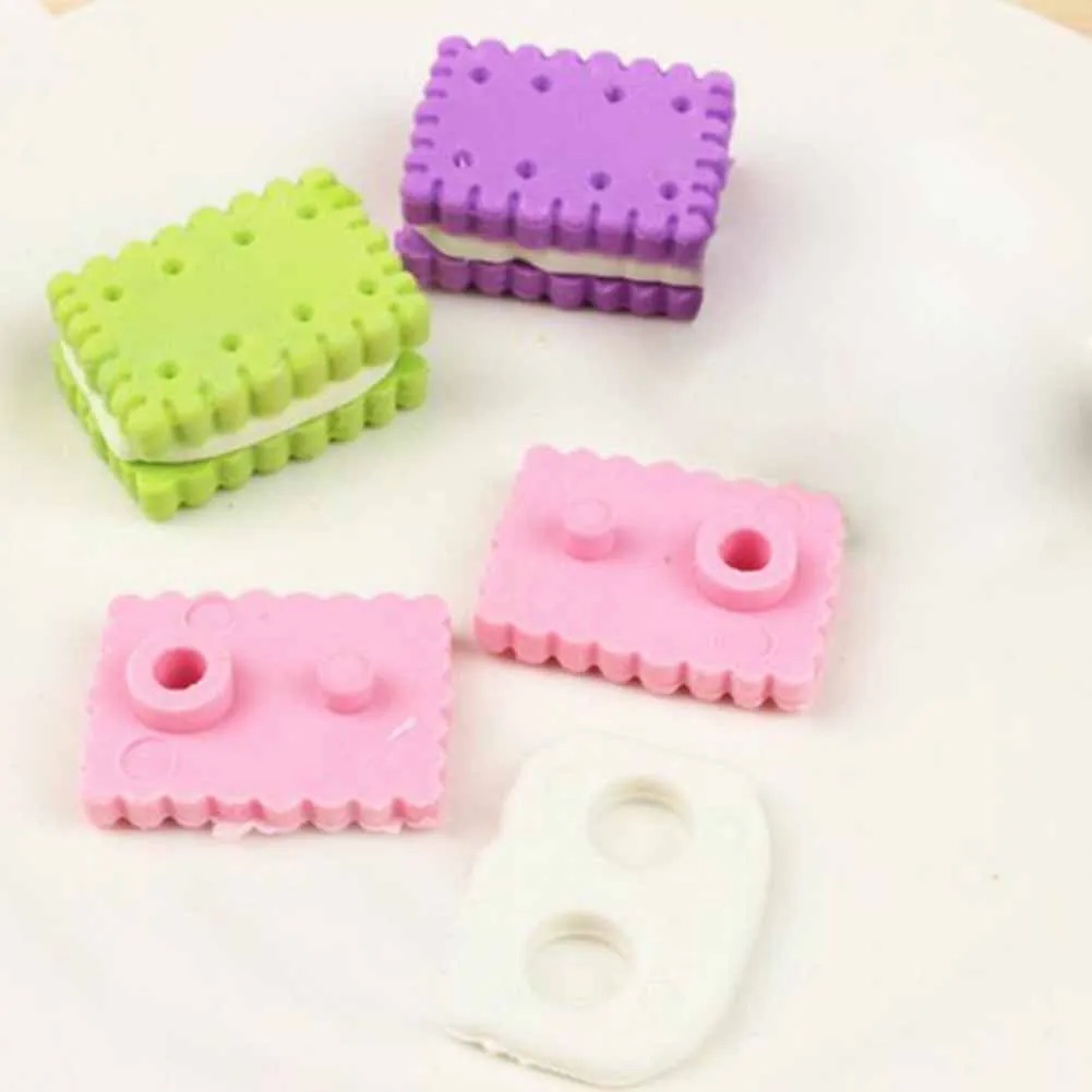 Новый 4 шт Мини милый печенье резиновый карандаш ластик для детских канцелярских