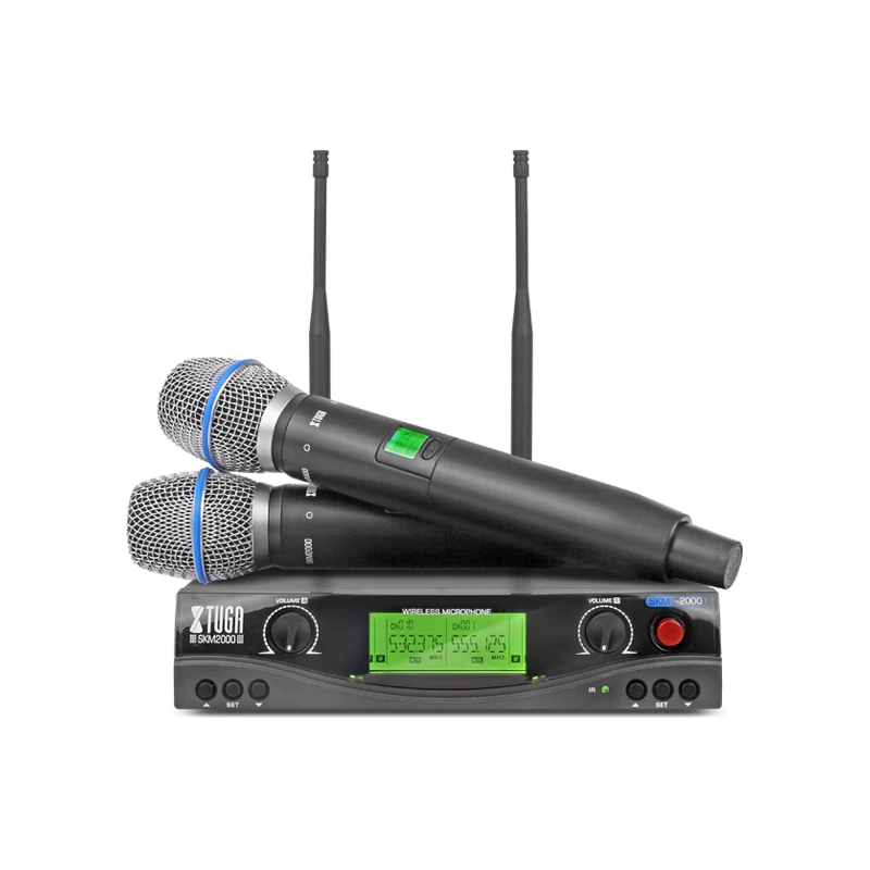 XTUGA SKM2000 UHF Беспроводные микрофоны с экраном расстояние 2 канала гарнитура Mic