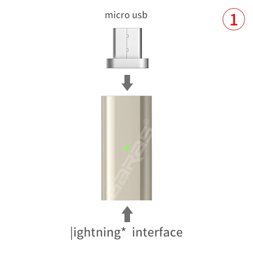 GARAS для iphone адаптер для type C/Micro USB Магнитный адаптер для iphone/Android 3в1 кабель для передачи данных конвертер для Micro USB/USB C - Цвет: 8Pin to micro