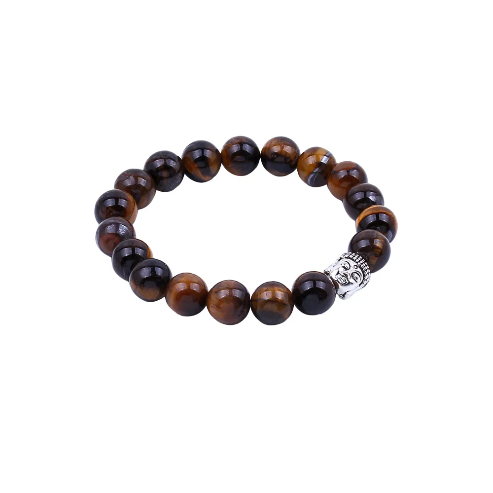 Fashion couple tiger eye bracelet bangle classic Buddha statue natural lava rock charm beads ladies men | Украшения и аксессуары