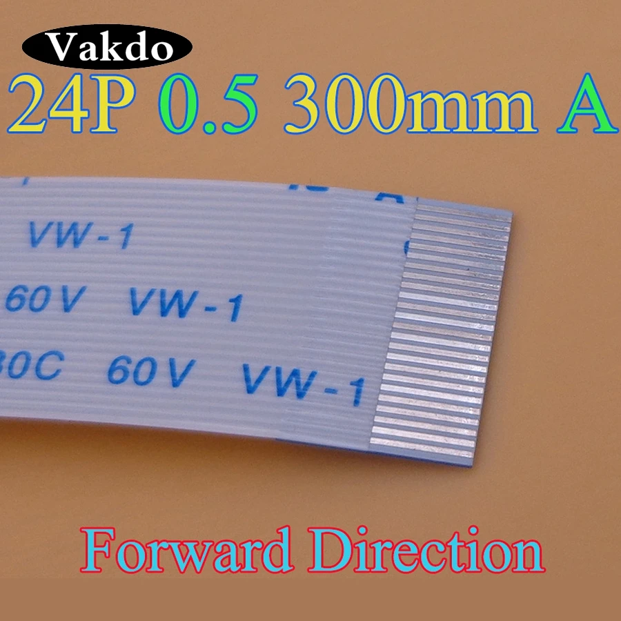 5-100 шт./лот 24pin 24 p FFC FPC плоский гибкий кабель 0,5 мм шаг 24 pin вперед длина 300 мм ширина 12,5 мм ленточный гибкий кабель Тип A