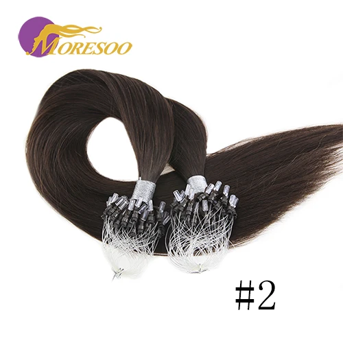 #2 Moresoo Micro Loop волосы для наращивания микро бисера Человеческие волосы Remy бразильские бусины для наращивания 1 г/1 S 50 г 50 S чистый цвет - Цвет: #2
