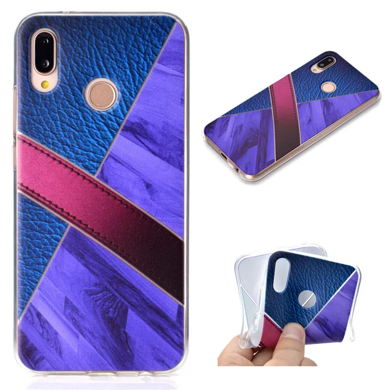 Чехол с мраморным узором мягкий чехол для huawei P20 lite противоударный роскошный