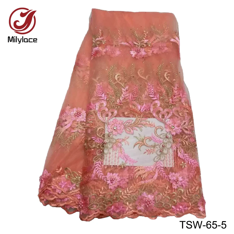 Nice quality African lace fabric with rhinestone french beaded tulle net for fairy lady dress TSW-65 | Дом и сад