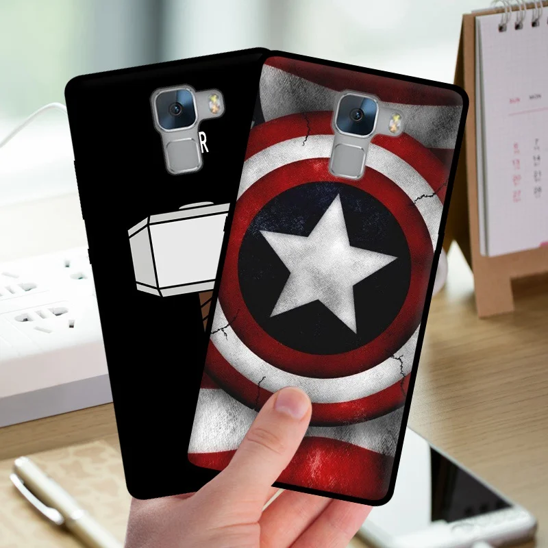 mosirui for Huawei Honor 7 case Silicone Cover soft shell Back in fitted phone Marvel Comics Spider Iron Thor Man |