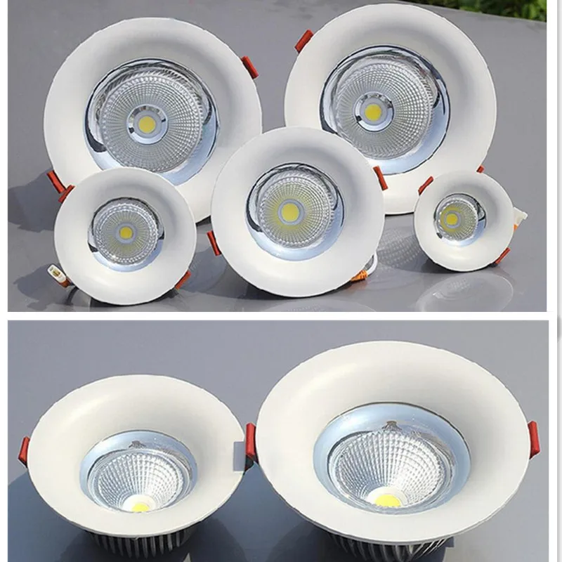 Free Shipping COB 15W High Power Led Downlights Warm Cold White Recessed Ceiling downLights With Drivers AC85-265V | Лампы и освещение