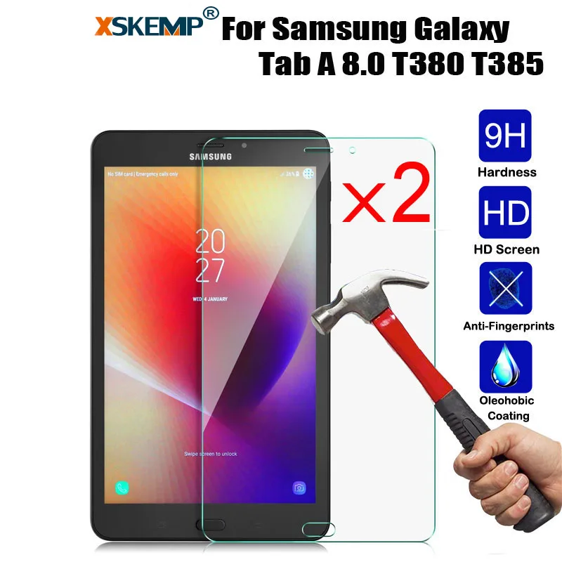 XSKEMP 2 шт./лот 9H Защита экрана для планшета Samsung Galaxy Tab A 8 0 T380 T385 2017 закаленное стекло