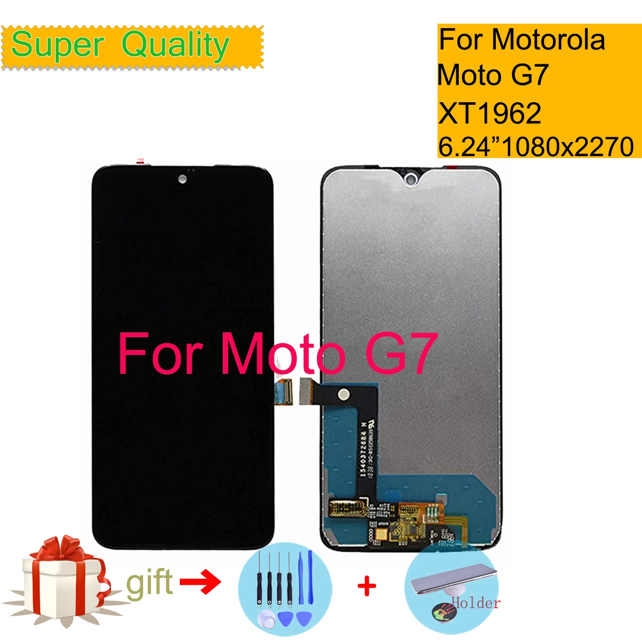 

6.24" For Motorola Moto G7 XT1962 LCD Display Touch Screen Digitizer Sensor Complete LCD Assembly Monitor Module