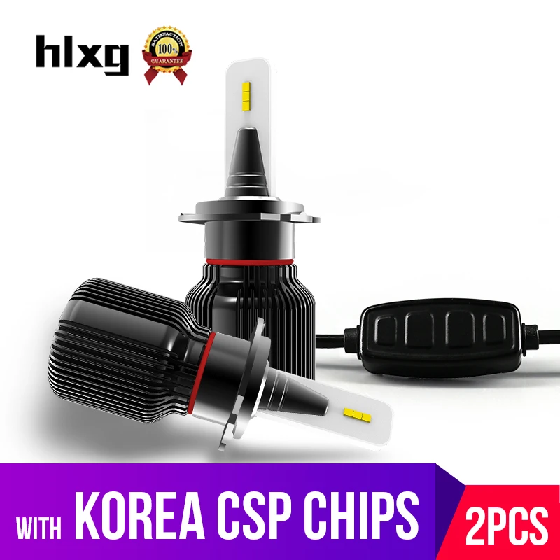 Hlxg мини светодиоды с чипом CSP H7 Светодиодная лампа для Авто Мото Hi Lo луч лампы