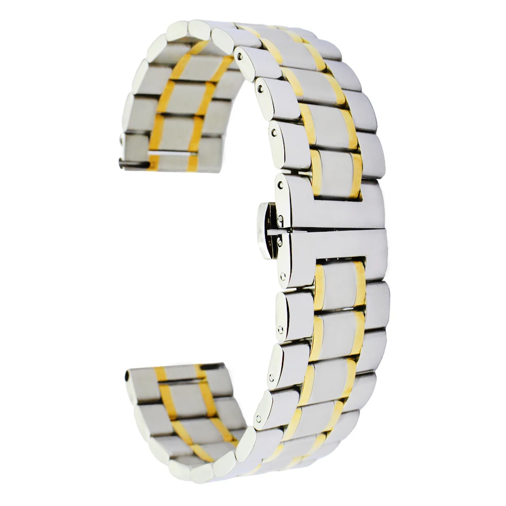 Stainless Steel Watch Band 20mm 22mm for Pebble Time / Round / Steel / Bradley Timepiece Metal Strap Loop Wrist Belt Bracelet