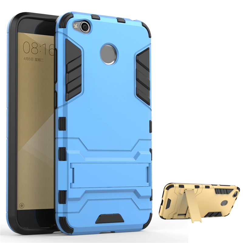 Slim Hard PC+Soft Silicone Rugged Rubber Kickstand Case Cover For Xiaomi Redmi 4X Armor Shockproof Phone Holder Shell Funda Capa |