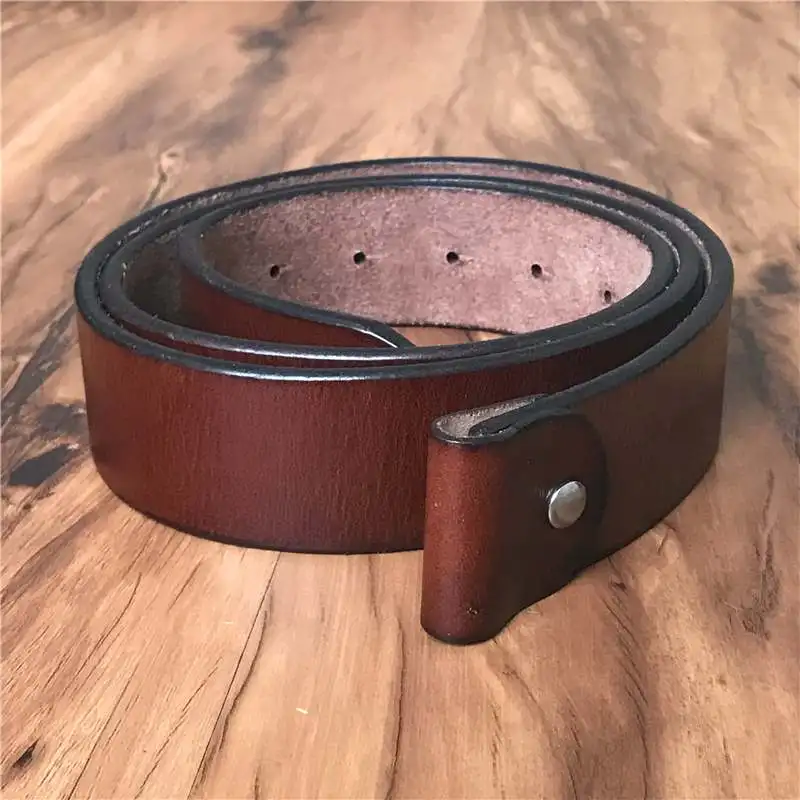 SP01 BROWN Супер толстый высококачественный роскошный ремень из натуральной кожи без пряжки ремня мужской ремень для джинсов Ceinture Homme 105-125 см SP01 - Цвет: SP01 BROWN