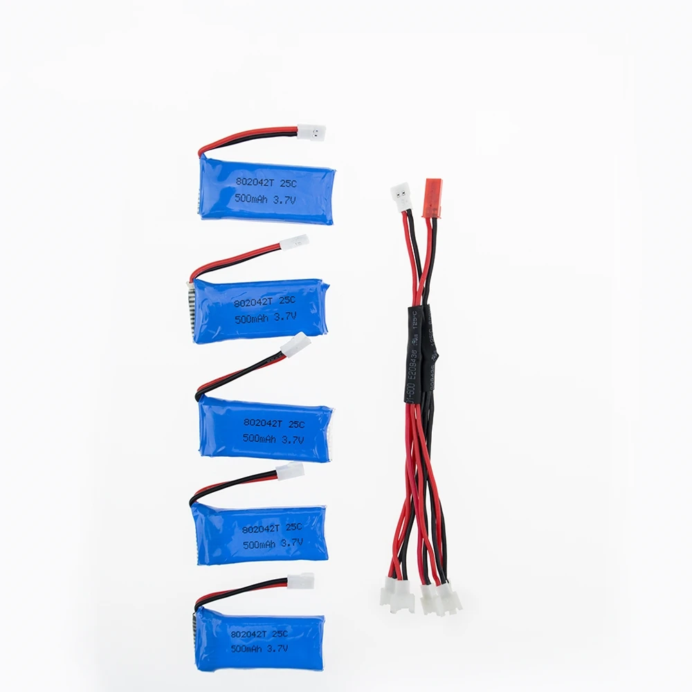 3 7 V 500mAh батарея RC Дрон Lipo батареи 5 шт и кабель для Hubsan X4 H107 H107L H107C H107D H107P H31 H37 часть |