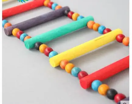 Попугай Птицы игрушки натуральные клетка для птиц аксессуары лестницы цветные