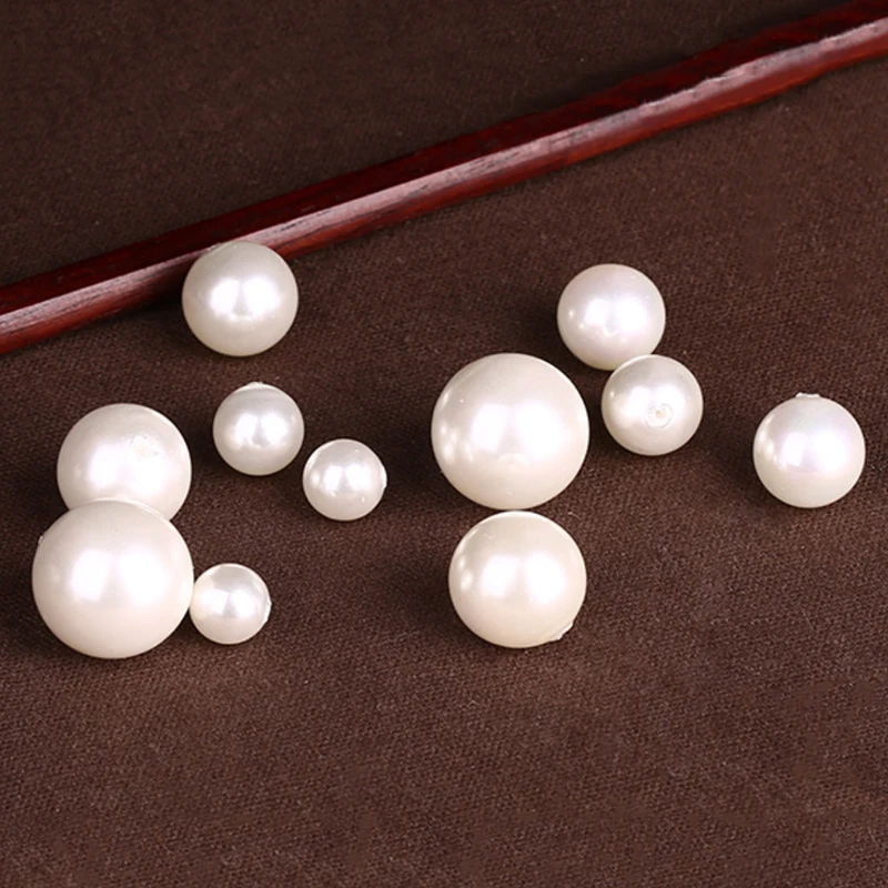 Белые полусверленные жемчужные бусины Круглые ювелирные аксессуары в виде бусин