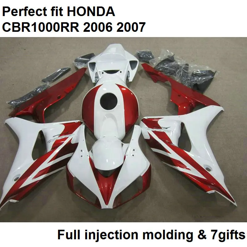 ABS plastic fairing for Honda white red CBR1000RR 2006 2007 bodywork parts fairings set CBR 1000RR 06 07 MQ66 | Автомобили и
