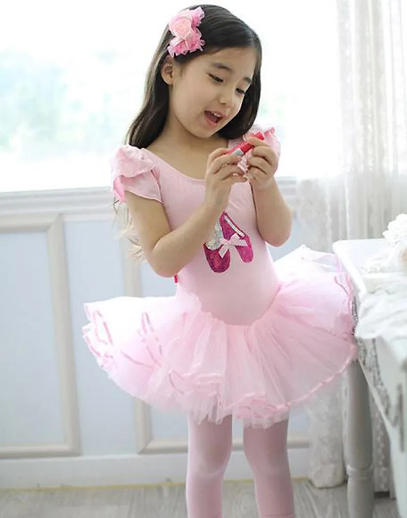 Балетные костюмы пачка для девочки юбка летняя хлопковая блесток печати Танцы