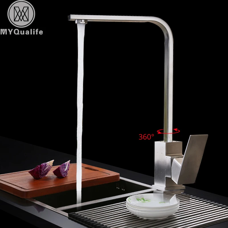 Brushed Nickel Shower Faucet Single Handle 8" Square Rainfall Shower Mixers with Handshower Height Adjustable Shower Pipe Faucet