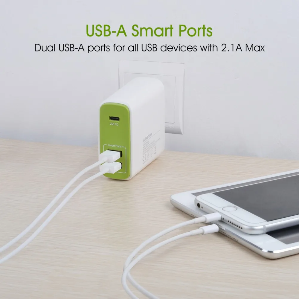 Сетевое зарядное устройство 50 Вт Type C и USB TR604P|powerful power bank|bank usbdual usb |