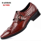 Туфли мужские классические из натуральной крокодиловой кожи, Классические деловые повседневные туфли дерби, классические туфли-оксфорды ручной работы на плоской подошве, в британском стиле
