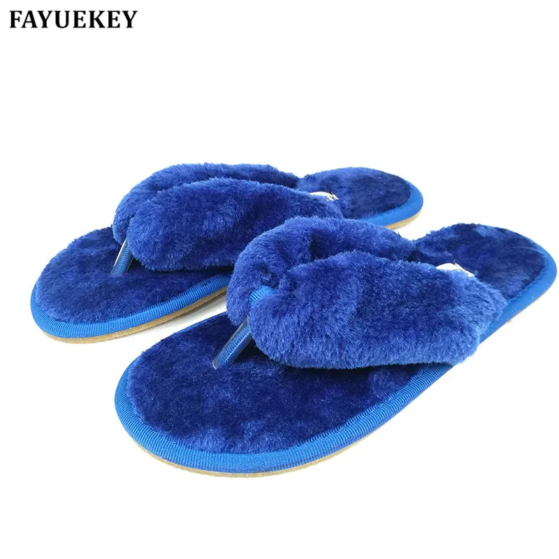 

FAYUEKEY Hot Selling Autumn Winter Home Cotton Plush Slippers Men Indoor\ Floor Flip Flops Flat Shoes Boys Gift