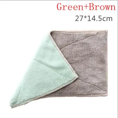 Green and Brown Двухслойные сильные абсорбционные водопоглощающие антипригарные масляные чистящие принадлежности для кухонной посуды - Цвет: Green and Brown