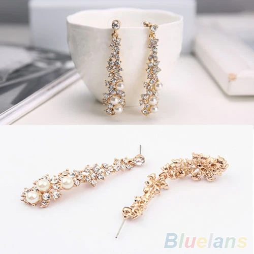 Элегантные шикарные женские серьги гвоздики Стразы с жемчугом ювелирные изделия