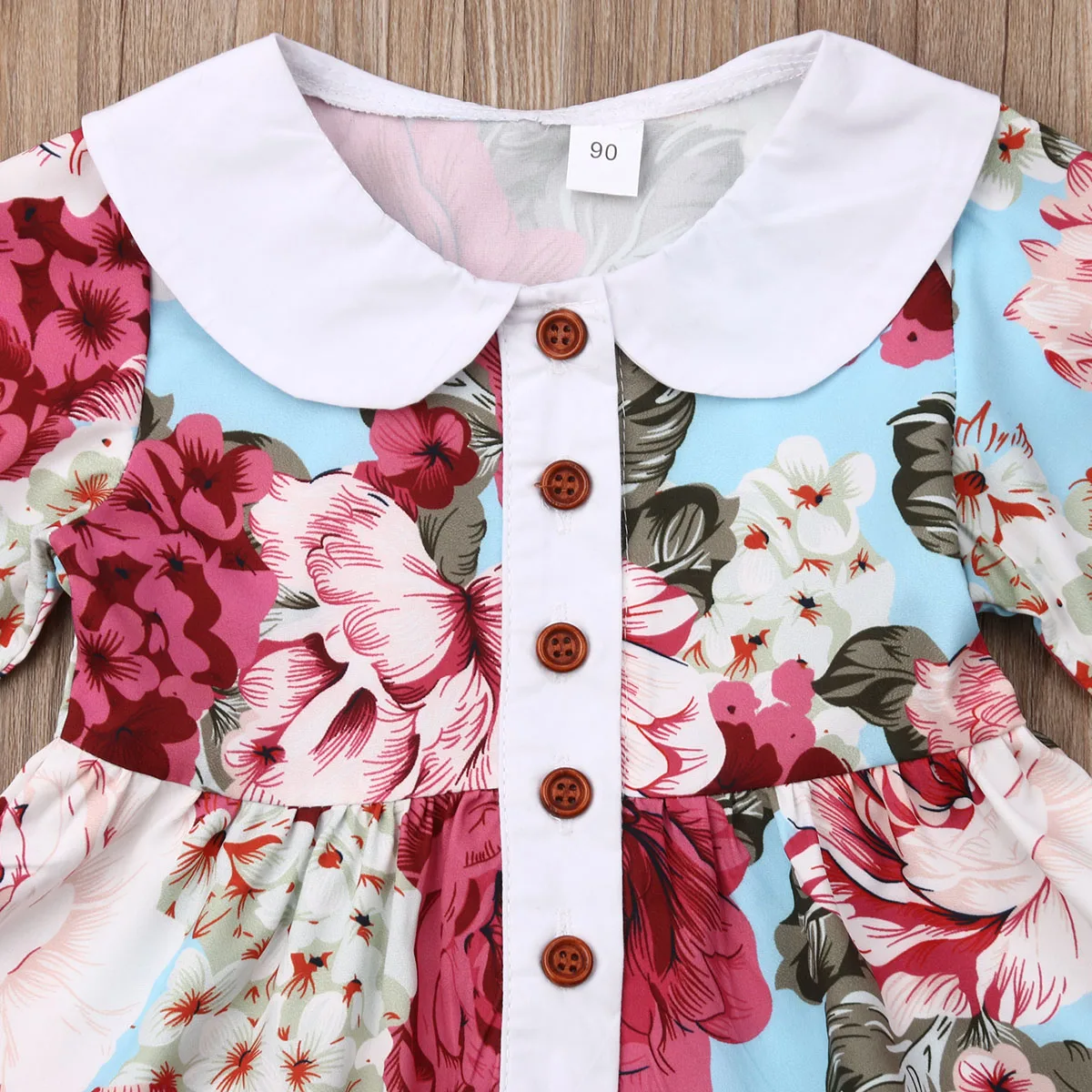 Новое летнее платье с цветочным рисунком для маленьких девочек хлопковый