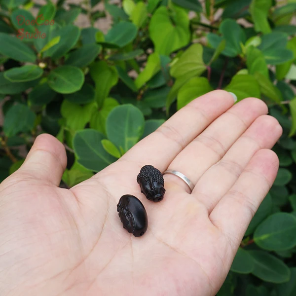 Дерево Бусины Резные Будда Гуаньинь черный сандал бисера Мала джапа мала браслет