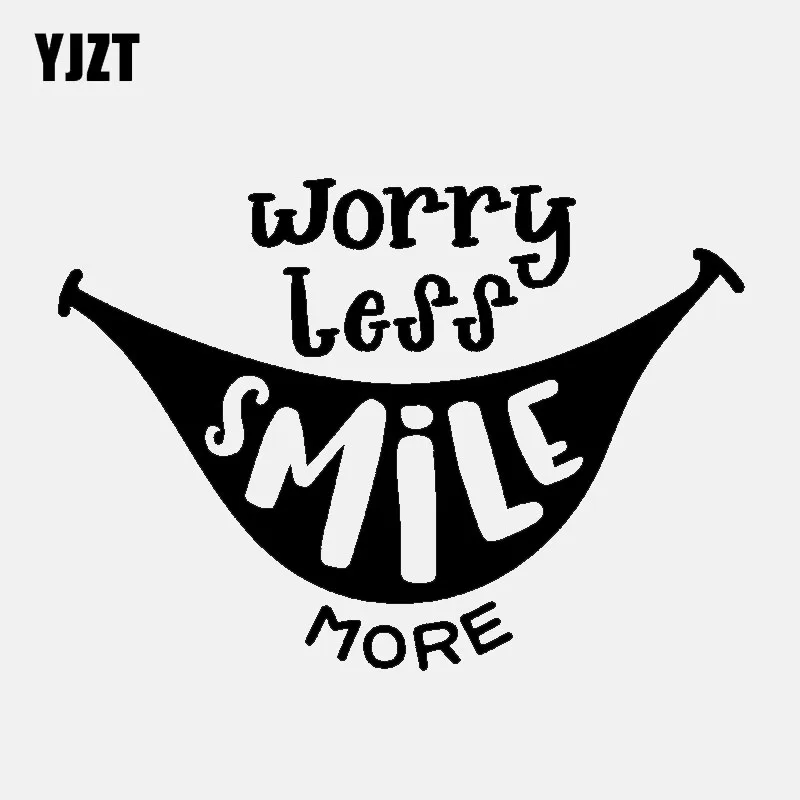 

YJZT 17,2 см * 12,3 см, веселая, Беззаботная улыбка, больше украшений, наклейка на окно автомобиля, черная, серебристая виниловая наклейка