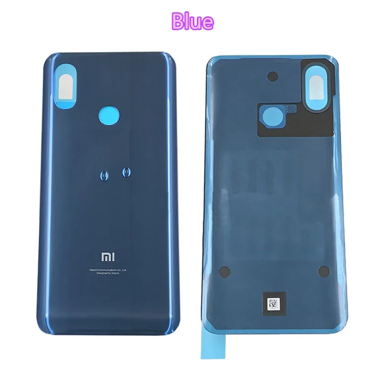 Blue Для Xiao mi 8 mi 8 запасные части Задняя крышка батареи дверь 3D стекло телефон Корпус чехол крышка батареи - Цвет: Blue