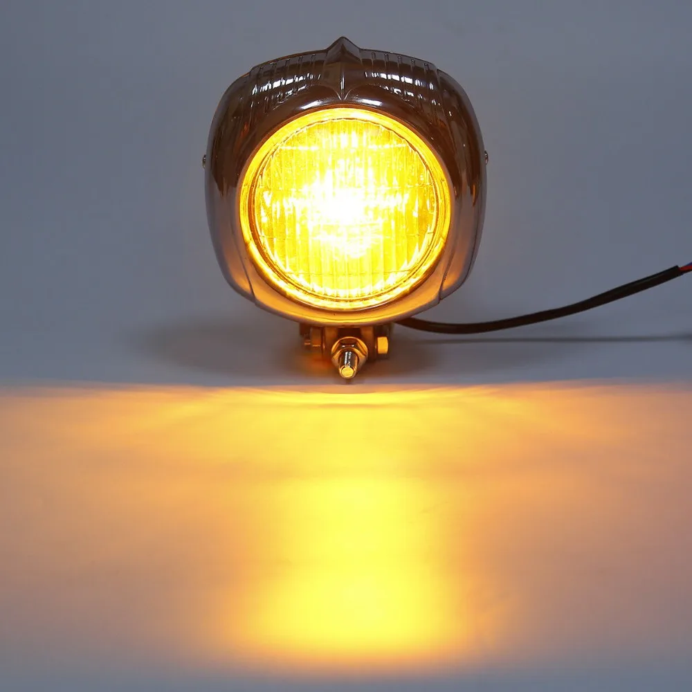 Ретро электролин 4 &quotфара оранжевые/прозрачные линзы для Harley Sportster Chopper Bobber