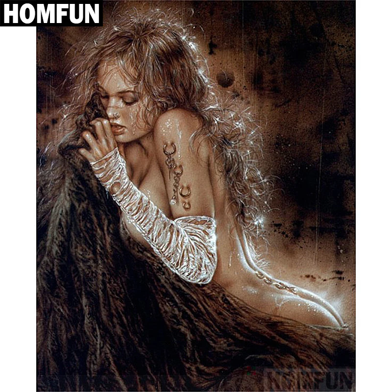 Алмазная живопись HOMFUN A21679 картина сексуальные девушки с полными