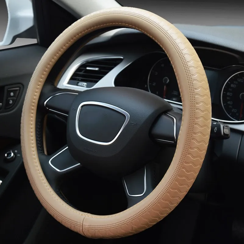 38 см/15 дюймов для C TRIOMPHE руль оплетка 36 см 14 Opel AVEO теплые Q3 Мини Мода кожаный чехол