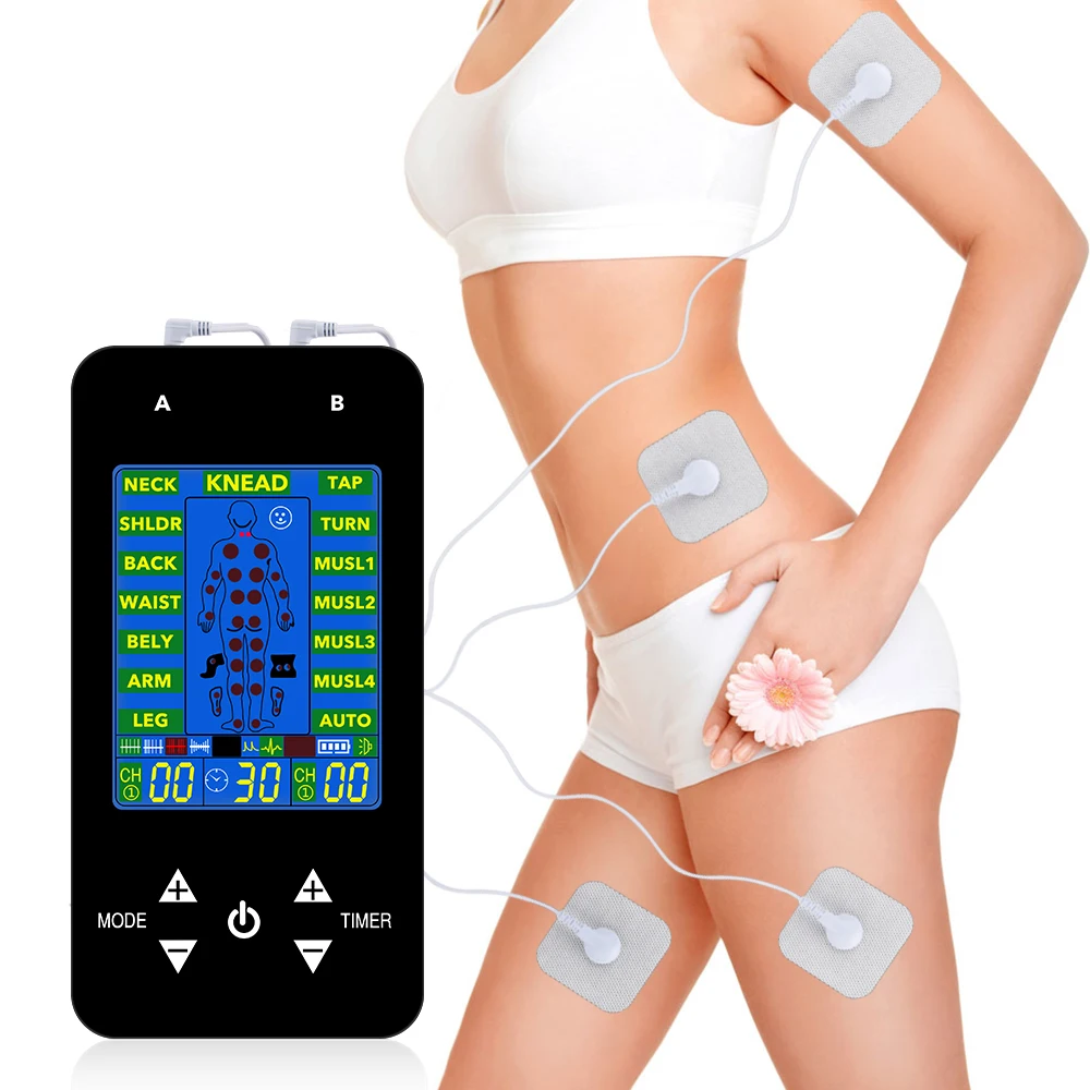 Электронный импульсный массажер FDA TENS Unit 15 моделей 2 канальный ЖК дисплей