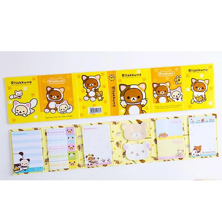 Мультфильм Rilakkuma Hat 6 складной блокнот для заметок N Times Sticky Notes memo закладки для блокнота подарочные канцелярские товары