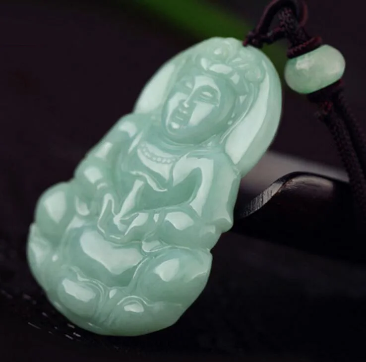 Сертифицированный 100% натуральный сорт Светло-Зеленый Изумрудный нефрит кулон ~