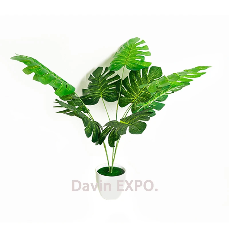 

1pc Plastic flower Artificial plants turtle leaves For christmas Home Garden Hotel Wedding props stage background Decoration