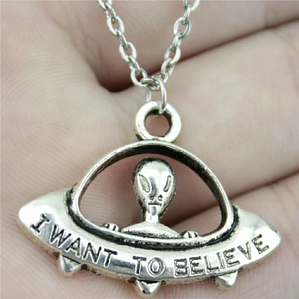 I Want To Believe Ufo 2 цвета s античная бронза цвет 23x30 мм Кулон ожерелье ювелирные изделия