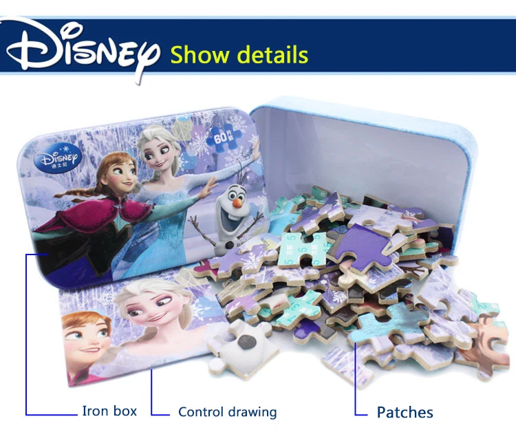 Disney Замороженные Стиль Мультфильм Деревянная игрушка-головоломка Микки Анна Эльза Винни Ариэль обучения, развивающие игрушки для детей подарок на день рождения деревянные игрушки головоломки игрушки развивающие